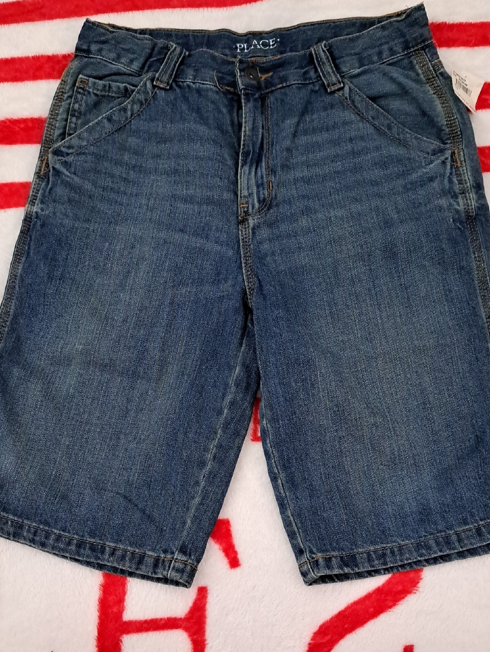 The Children's Place Dark Blue Denim Jean Shorts Boys Size 12